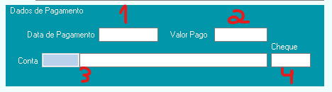 Dados pagamento plano de contas